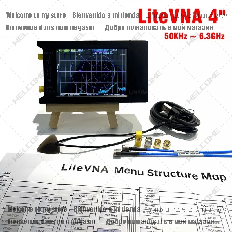 LiteVNA-64 50KHz-6.3GHz LiteVNA 4-calowy wektorowy analizator sieci kontaktowych HF VHF UHF Analizator antenowy Aktualizacja NanoVNA