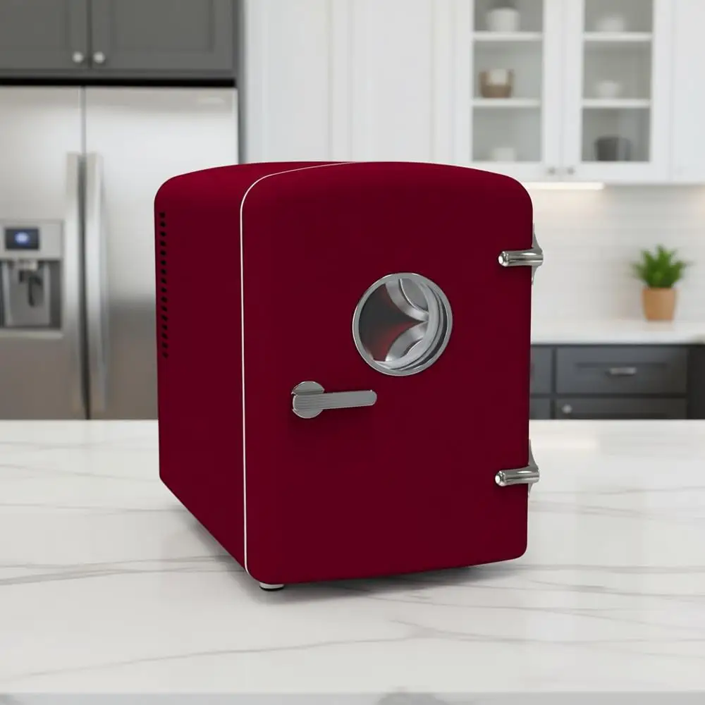 

Портативный мини-холодильник на 9 банок для автомобиля, офиса, спальни, общежития или дачи, 11,8 глубина x 7,1 ширина x 10,1 высота, красный