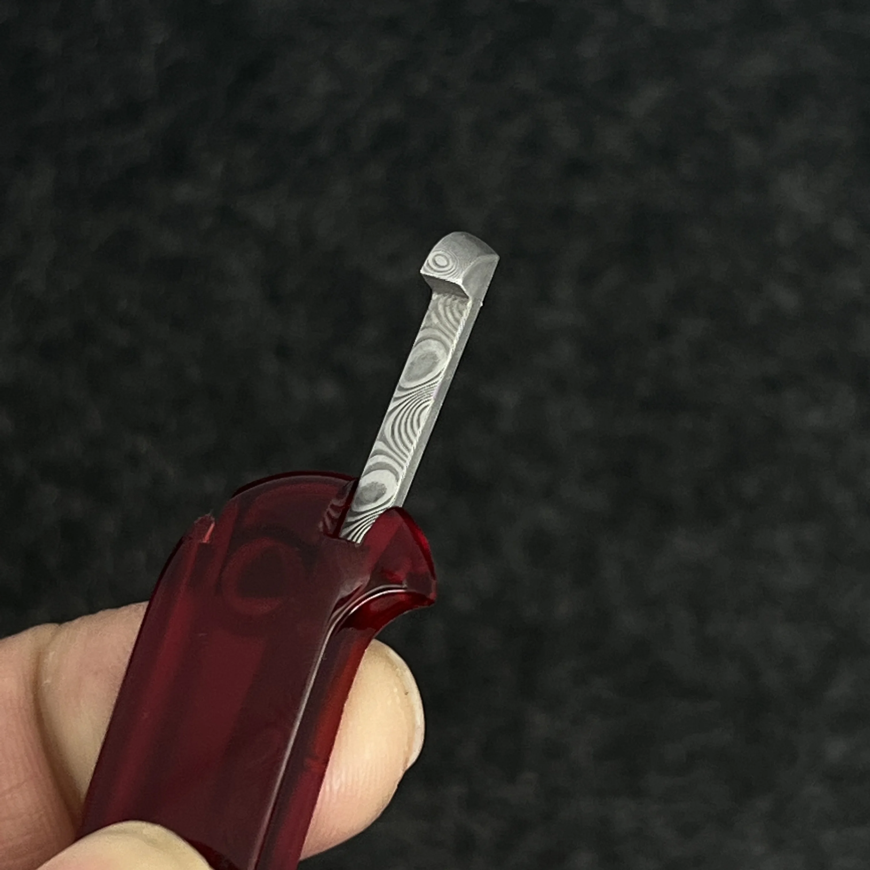 Palillo de dientes de acero de Damasco/aleación de titanio de longitud extendida, reemplaza al palillo de dientes original para navaja suiza Victorinox SAK de 91 mm