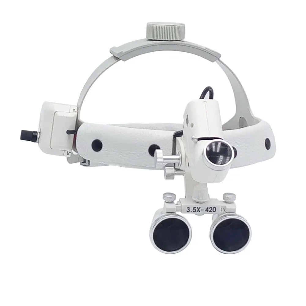 Azdent Dental Surgical LED Headlight Headband Binocular Loupes Brightness Spot Ajustable Headlamp