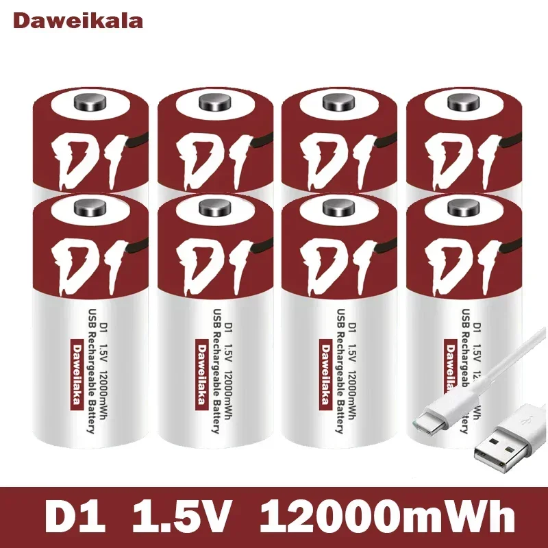 Akumulator litowy USB 1.5V rozmiar D, 12000mAh, do ładowania, do latarek, podgrzewaczy wody, kuchenek gazowych, zabawek. — zdjęcie produktu 6