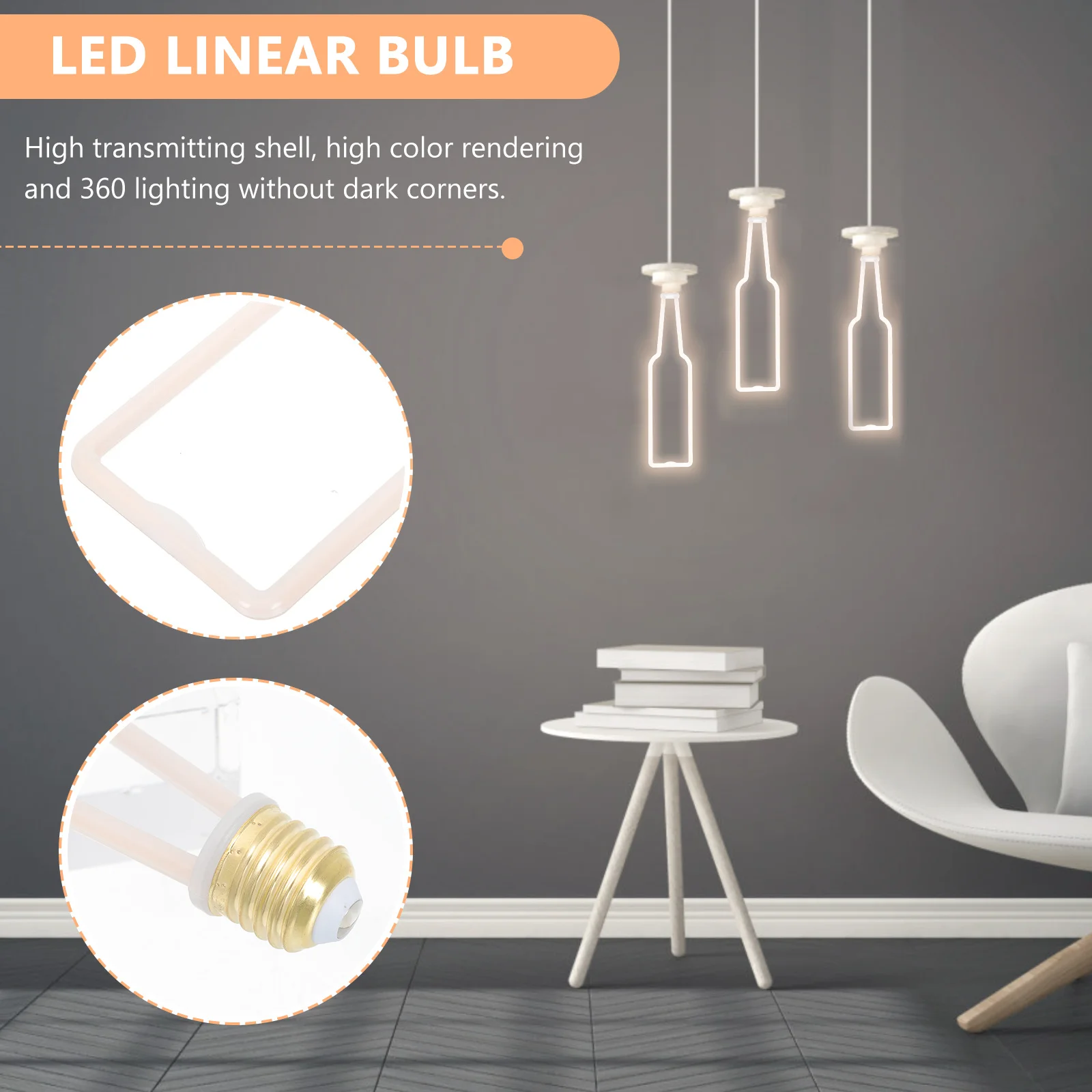 Lampadina retrò E27 2700K Lampadina a LED bianca calda Design lineare creativo Alta Cri per la casa Hotel Ristorante Decorativo