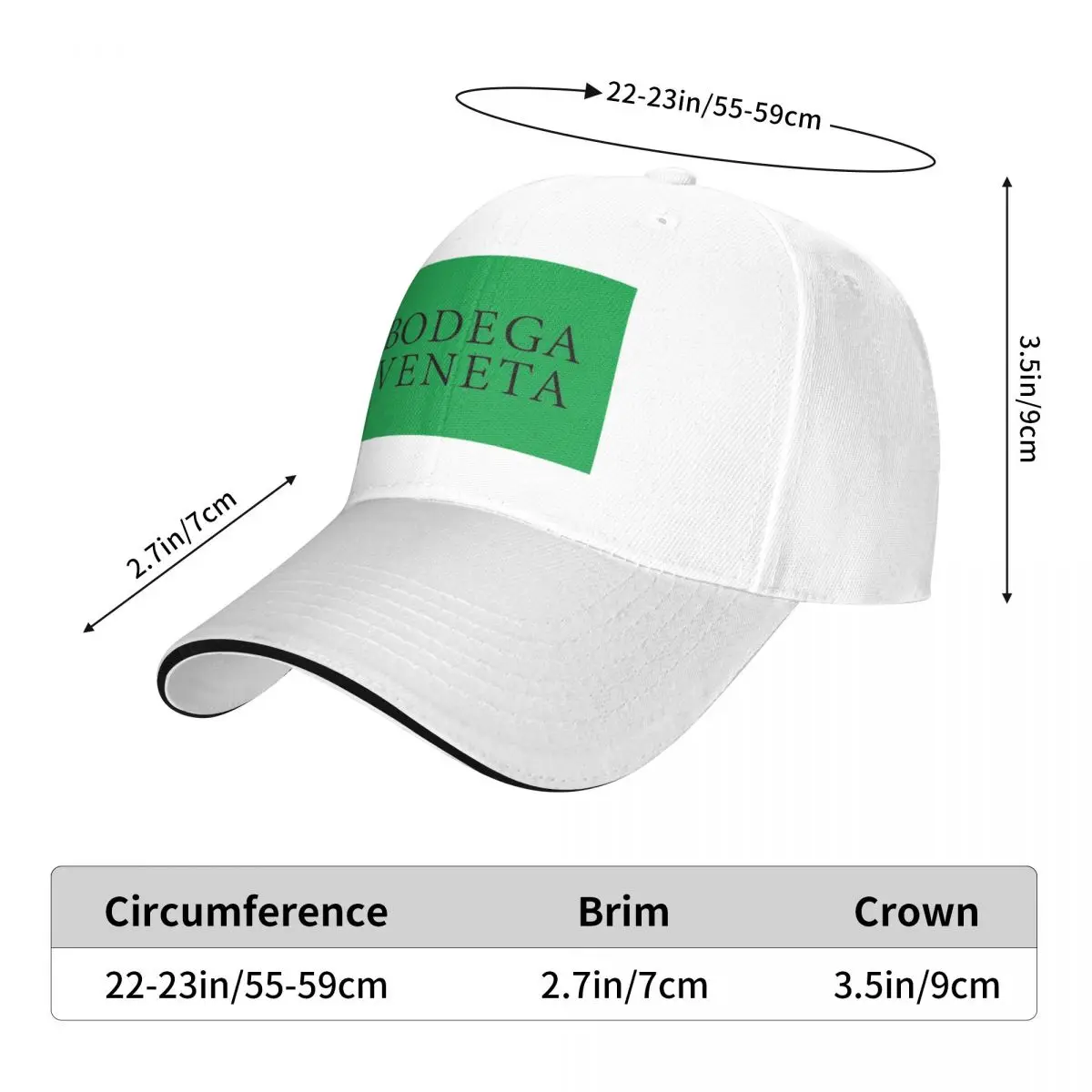 Bodega Veneta Green Logo Baseball Cap Military Cap Man derby hat Designer Hat Brand Man cap Men Luxury Brand Women\'s