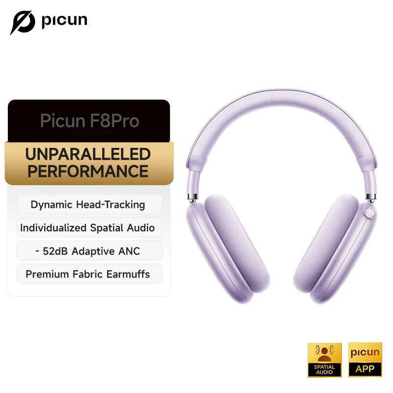 Picun F8 Pro 3D空間音響 ANCワイヤレスヘッドホン