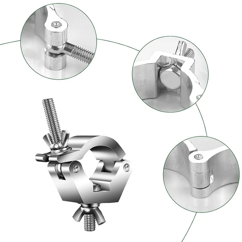 Paquete de 4 abrazaderas de luces de escenario, abrazaderas de luz de armazón de aleación de aluminio para tubo/tubo OD 28Mm-36Mm para focos de luces Par