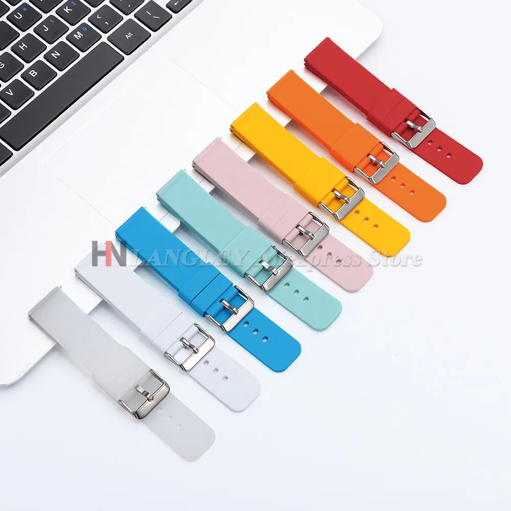 Silicone Watch Band 10/12/14/15/16/18/19/20/21/22/24mm Soft Quick Release for Samsung Galaxy for Garmin for Huawei Watch Straps