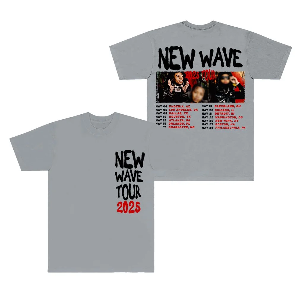 تي شيرت DD Osama New Wave Tour 2025 برقبة دائرية وأكمام قصيرة كوسبلاي للجنسين هيب هوب ملابس الشارع الشهير #3