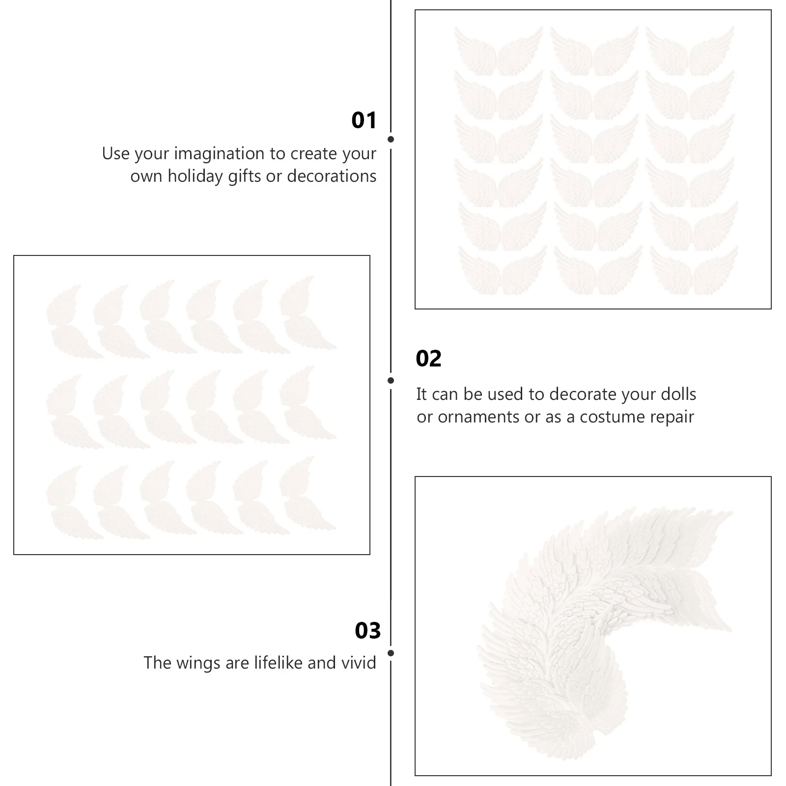 

18pcs Angel Wing Accessories Diy Cloth Decorations For Party Christmas Costume Bag Pendant Craft Wing Shape Ornaments Home