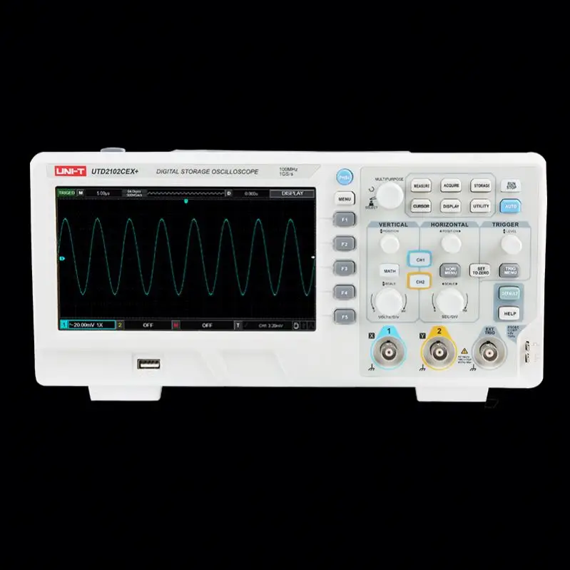 UTD2202CEX+  8 Inch TFT LCD Digital Storage Oscilloscope 100MHz Bandwidth 2 Channels 800X480 WVGA Phosphor