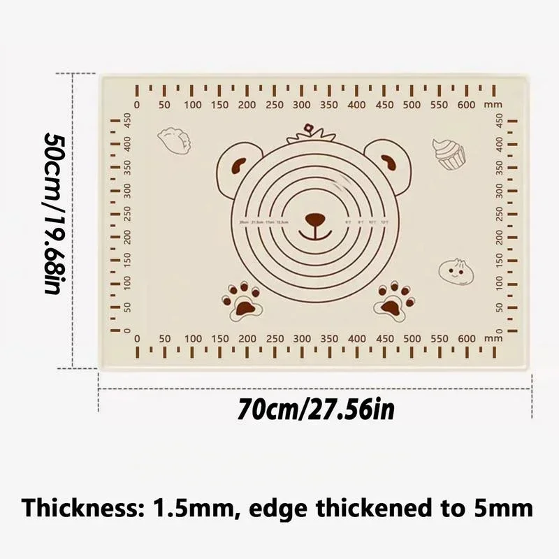 

Большой силиконовый коврик для выпечки 70x50 см, антипригарная машина для замешивания теста и раскатки пиццы, кухонный коврик, держатель для теста