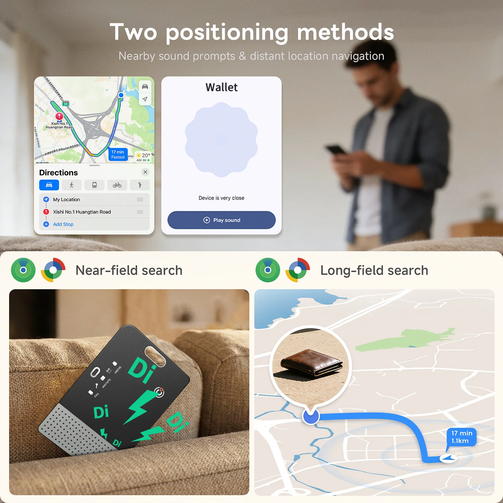 2Pack 2.0mm Wallet Tracker for Apple Find My & Google Find Hub Global Tracking Anti-Lost Smart Tag Come With Wireless Charger