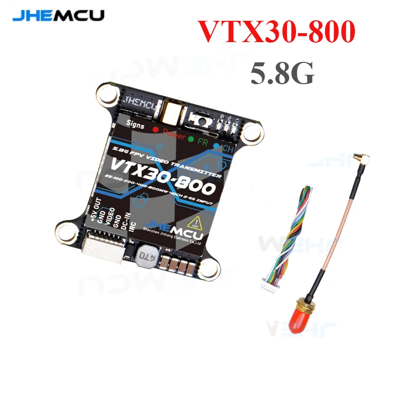 

JHEMCU VTX30-800 5,8G схема передачи 2-6S 800 МВт FPV через аппарат, передача изображений 30*30 мм, расстояние отверстия