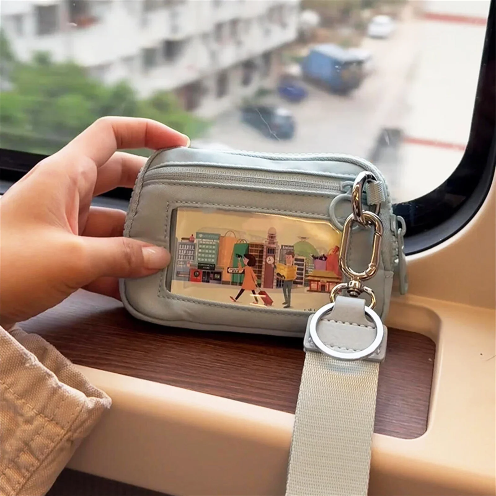 Wristlet Wallet Zipper Coin Purse Keychain Wallet, Lightweight Travel Credit Card Holder with Pocket Portable Handbag for Daily