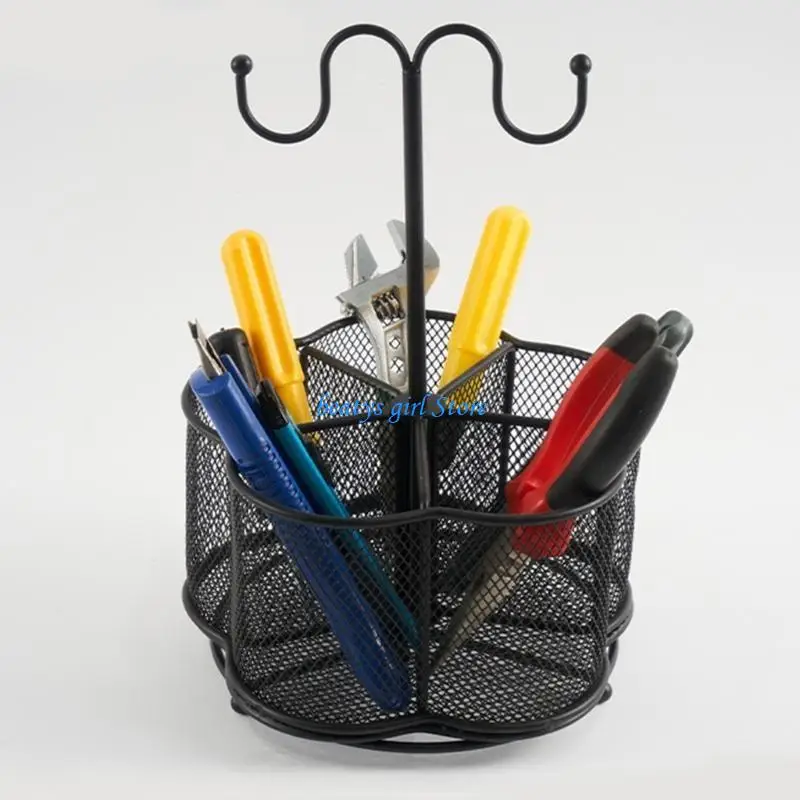 

C7AB Многофункциональный настольный органайзер, держатель для ручек с 5 отделениями и крючком для ключей для ручки, степлеров, и