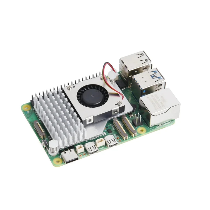 AB06 Pendingin Resmi Aktif Kipas Pendingin Aluminium Anodized Heatsink DC 5V Mendukung Kontrol Kecepatan PWM Untuk Raspberry Pi 5