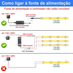 FOB COB -LED -Streifen 12V 24 V DC DC RA90 Flexible hochhellblau weiß weiß weiß rot grün rosa Farbe gelbe LED -Klebeband 3 mm 5 mm 8 mm 10 mm 10 mm Lichtstange für Home Decoration 6 HauptlED -Verkauf 10mm hohe Helligkeit - №1