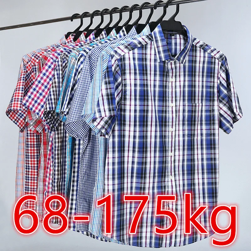 Camisas de manga curta grandes para homens, tops casuais soltos, tamanho grande, verão e outono, 9XL, 68-175kg