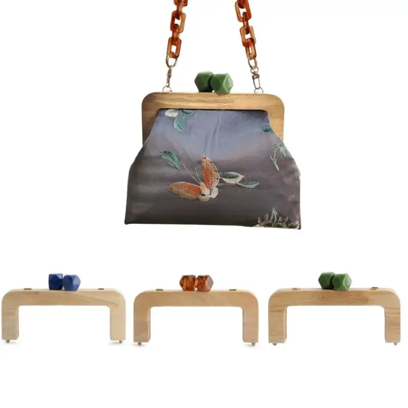 バッグ木製ハンドル木製バッグ留め具キス留め金財布フレームハンドルネジ付きクロスボディバッグキスロックハンドル金具アクセサリー