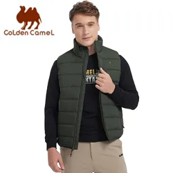 GOLDEN CAMEL Puffer Hiking Vest for Men Quilted Men's Winter Coats Padded Sleeveless Jackets Gilet Casual Work Travel Camping