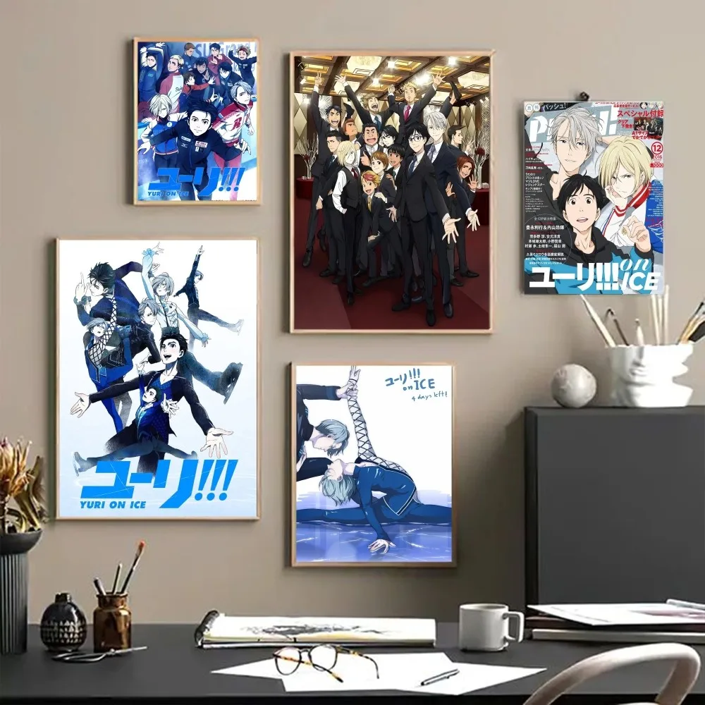 Yuri on ICE Classic Movie Posters Whitepaper Sticker DIY Room Bar Cafe Aesthetic Art Wall Painting