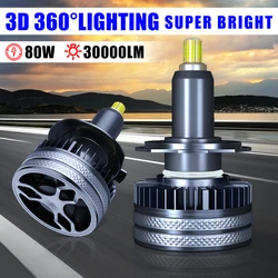 Carsnake 360 H7 Led Headlight Bulbs 30000LM H11 H4 H1 HB3 9005 HB4 9006 9012 80W Automotive Fog Lights Turbo Mini Car Lamps