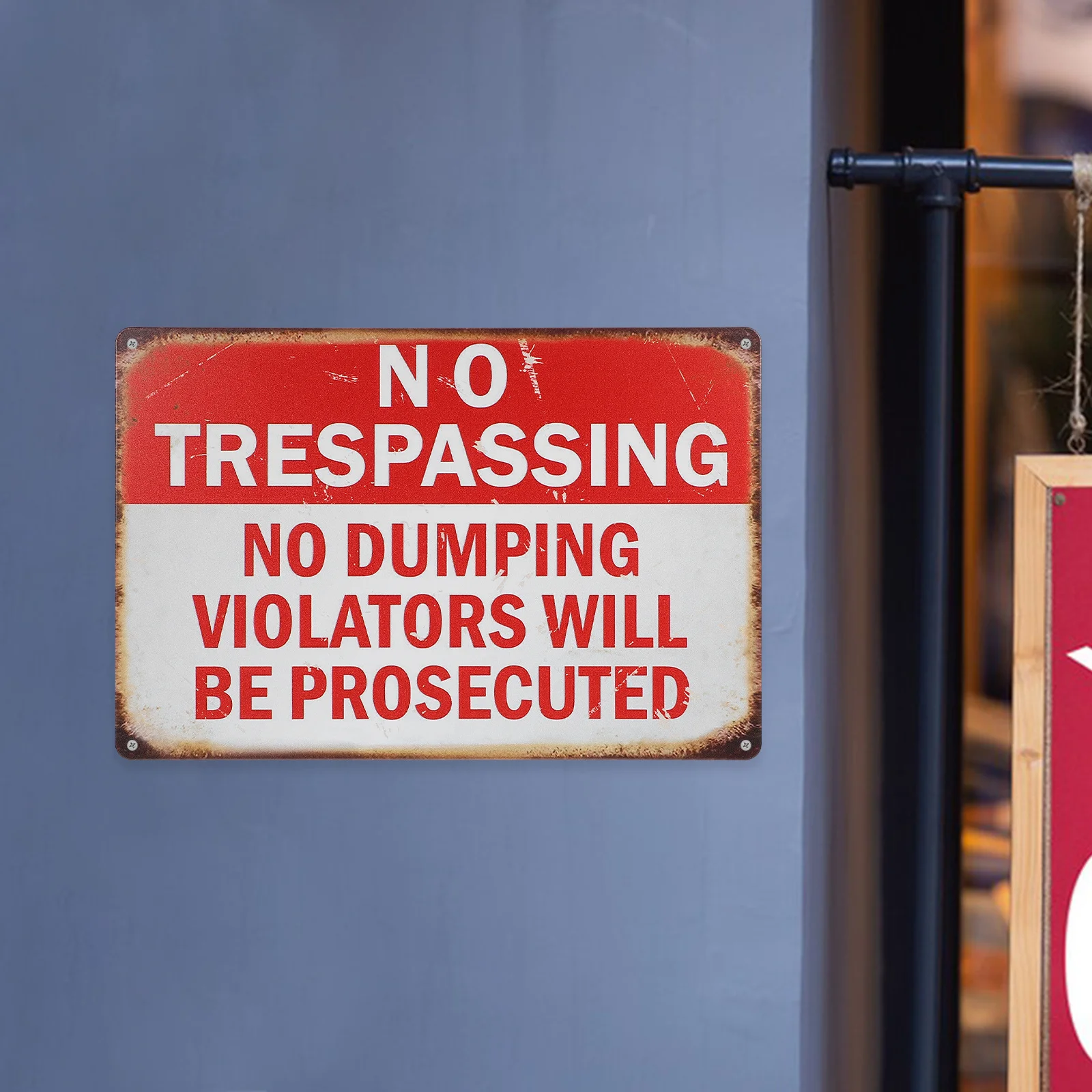 لا يوجد تحذير للمدخل، علامة تحذير للسلامة المعدنية، مقاومة للطقس للاستخدام الداخلي والخارجي، لا تدخل علامة الحائط الأمنية #2