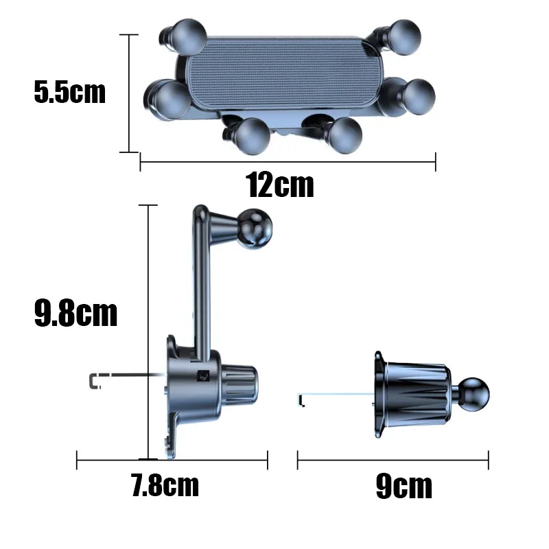 Car Phone Holder Multi-function 360 Degree Rotating Car Air Outlet Navigation Bracket Universal Automobile Mount Interior Parts