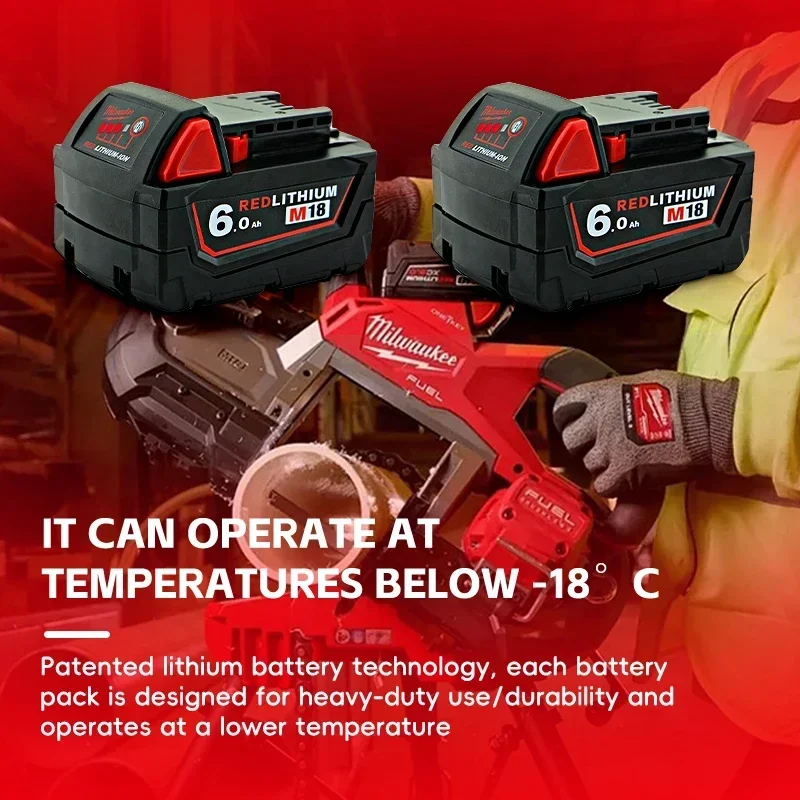 Pro Milwaukee M18 18V 8000mAh 18650 lithiová náhradní baterie vhodná pro Milwaukee 48-11-1860 48-11-1850 48-11-1840 nářadí - náhled 6