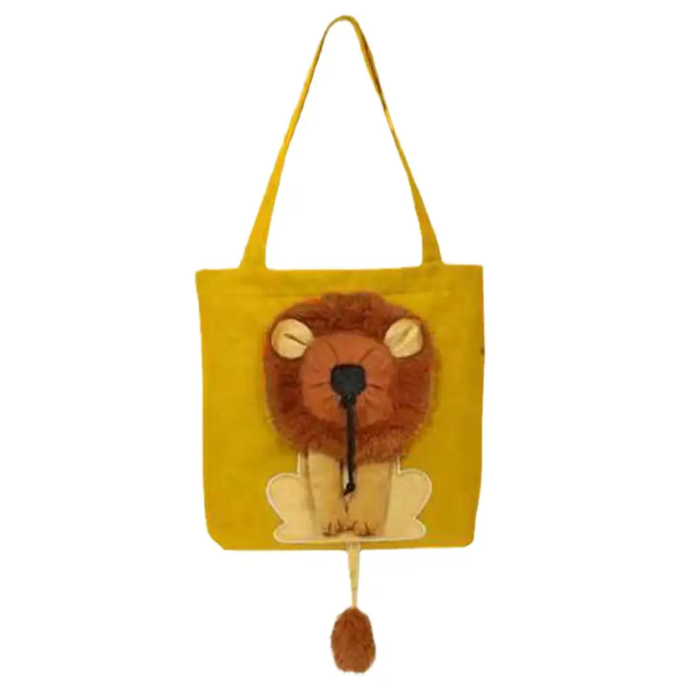 Pet cat Bag Pet Canvas Shoulder Bag Pet Carriers Lion-shaped pet Pet pet bag accessories Outdoor cat supplies R6L6