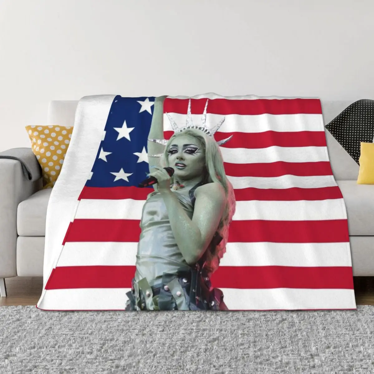 

Liberty Chappell Flag Throw Blanket Summer Heavy Furry Blankets