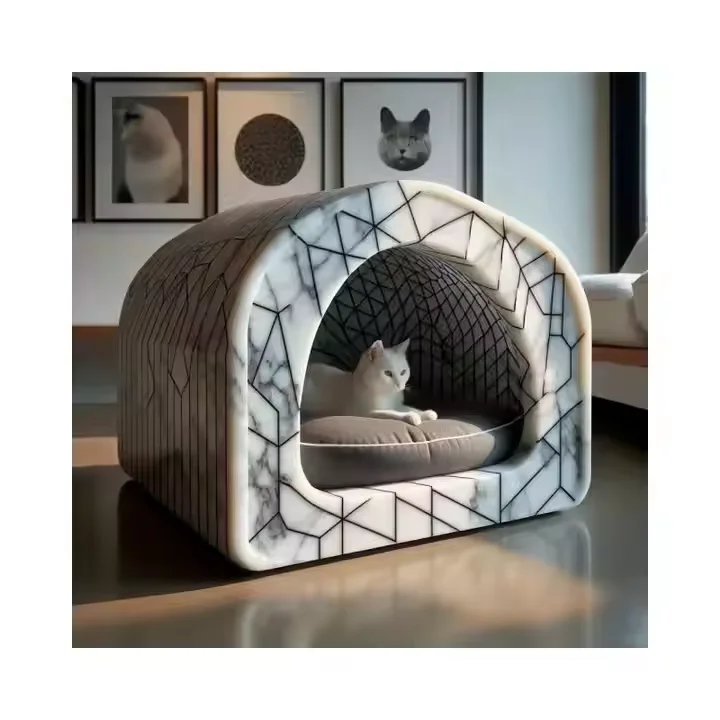 Factory Direct Sale Natural Marble Cat Bed Cat Cute Design Cat Bed For Indoor And Outdoor