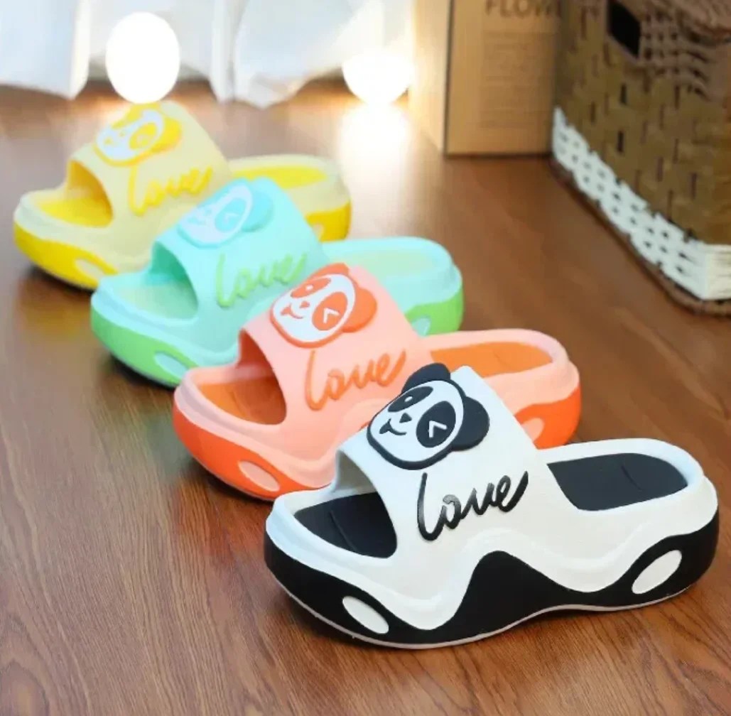 

Cute Panda Platform Slides for Women - Punk Open Toe EVA Chunky Heel Shoes Girls Summer Casual Animal Slippers 슬리퍼