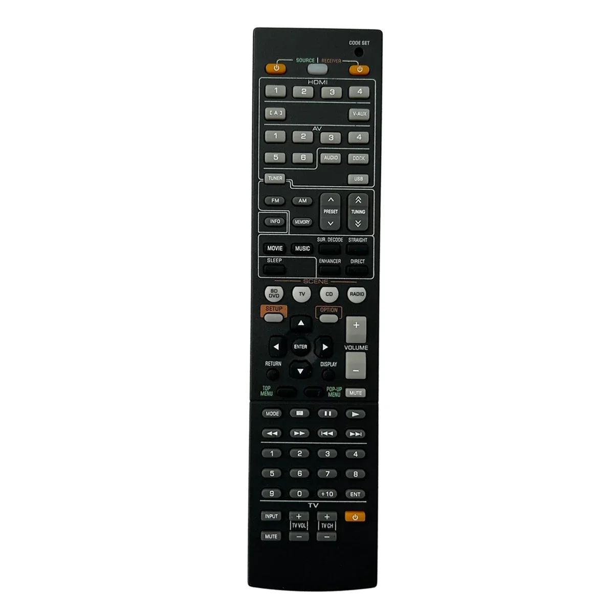 Replacement Remote Control For Yamaha AV Receiver RAV432 WW51040 RX-V471 YHT-595 YHT-595BL