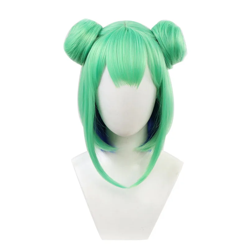 Vtuber Uruha Rushia Cosplay Wig Hololive Fantasy Heat Resistant Synthetic Pink Green Hair Wigs Halloween Costume Wigs + Wig Cap