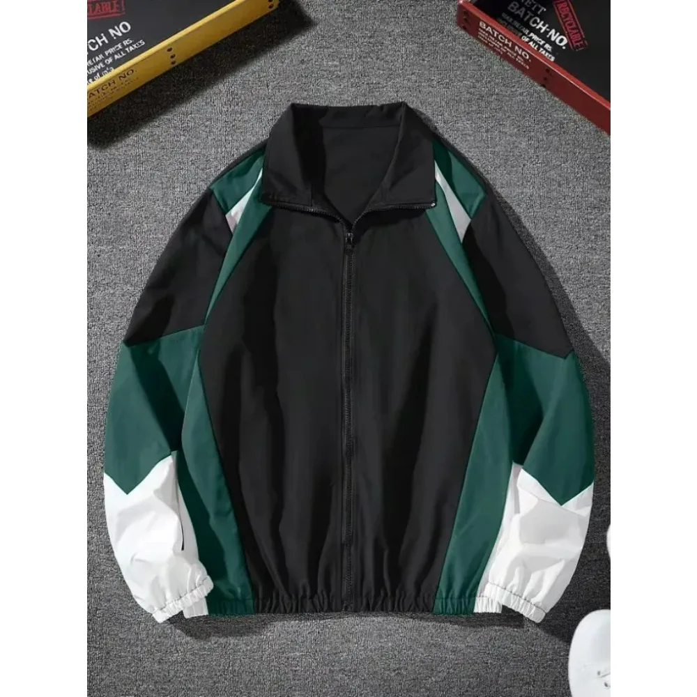 Men's Jacket with Color Blocks, Lightweight, Casual, Travel, Wind and Wear Resistant, High Quality Fabric, Bridegroom Gift