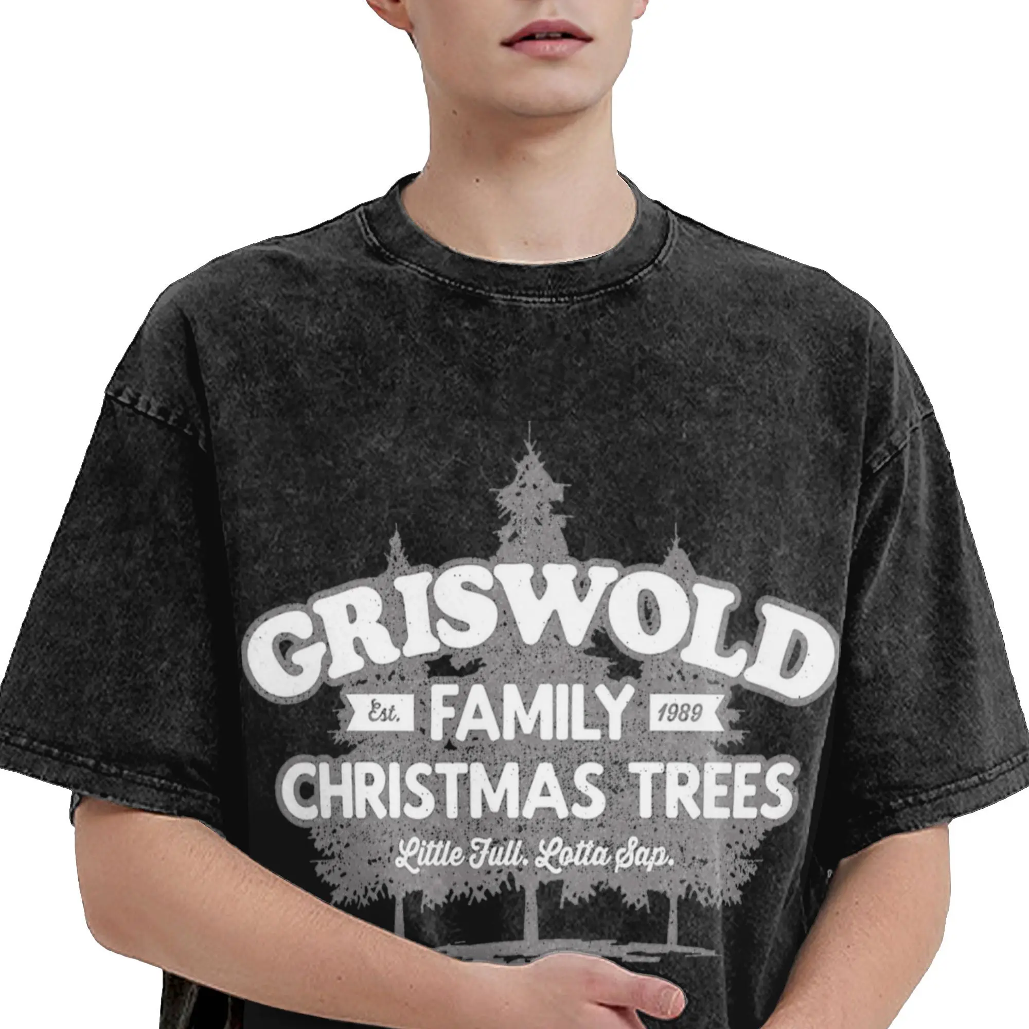 Griswold Family Trees Washed T Shirt Fashion Streetwear Men Women Christmas Vacation Oversize T-Shirts 100% Cotton