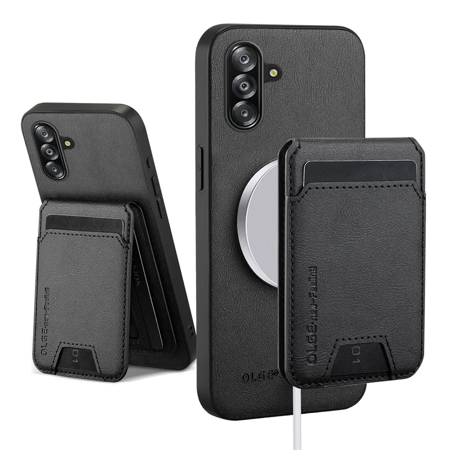 Magnetische Lederhülle für Samsung Galaxy S23 S24 S25 S26 Ultra Plus A57 A37 A27 A17 A07 A56 Kartenhalter Abnehmbare Brieftaschenhülle