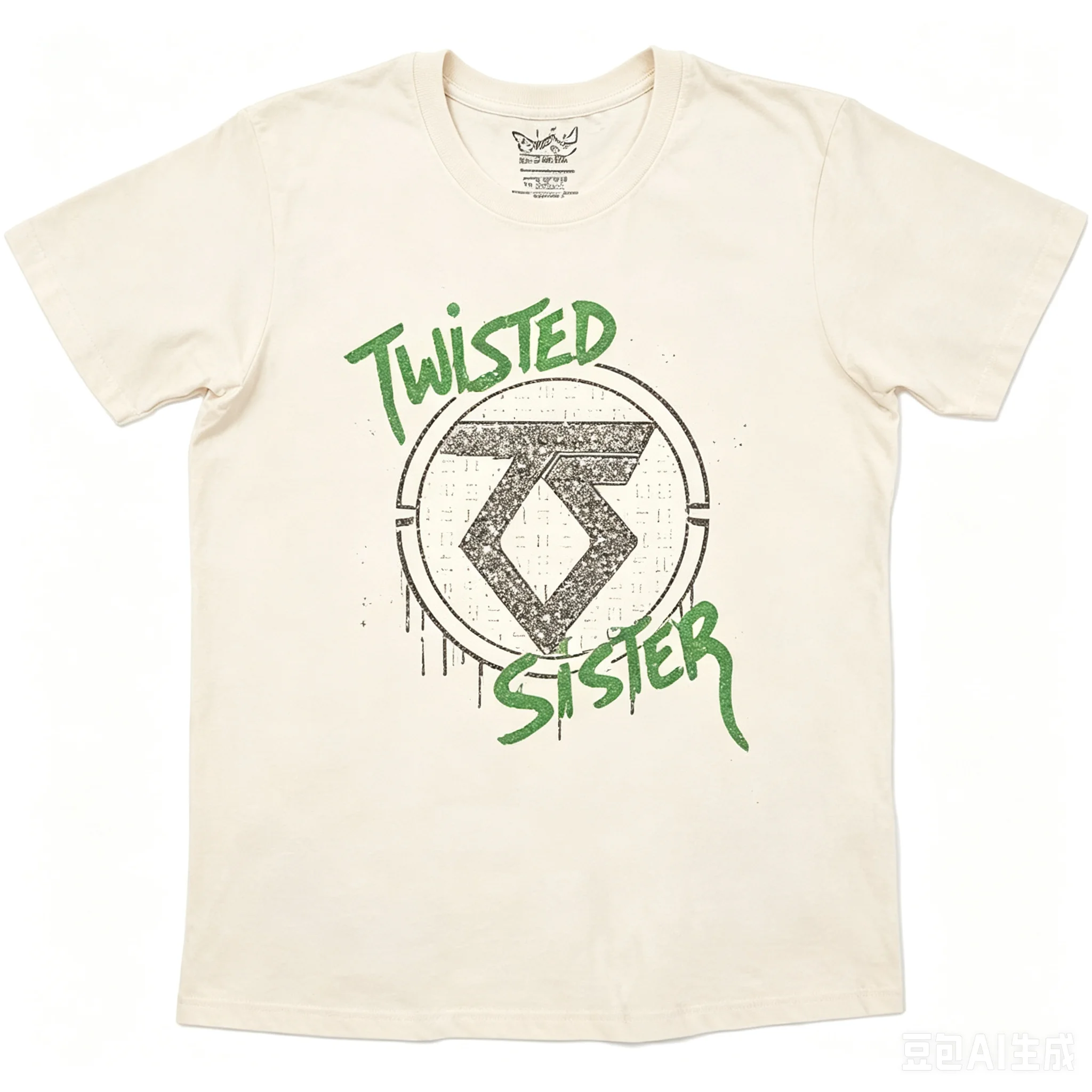 Twisted Sister Circle Logo T-Shirt Vintage 80s Hair Metal Rock Band Graphic Unisex Oversized Cotton Tee