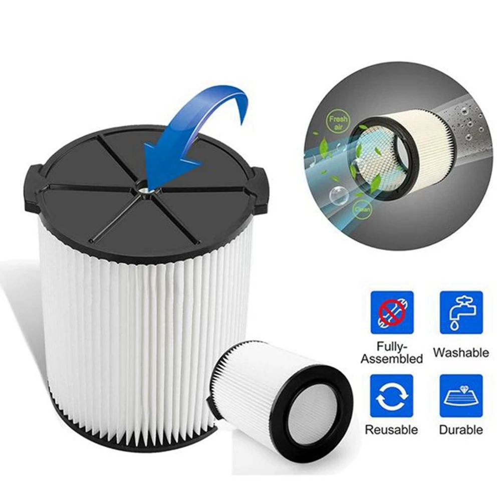 Sostituzione del filtro HEPA Wet Dry Vac Standard da 2 pezzi lavabile per filtro aspirapolvere Ridgid VF4000 Vac 5-20 galloni