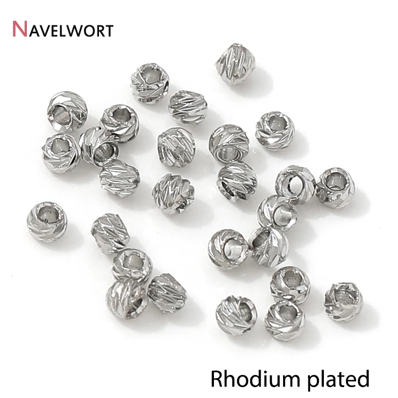 14K/18K Gold Plated Striped Cut Flower Beads,Faceted Ball Spacer Beads For Bracelet Necklace Making Accessories view 4