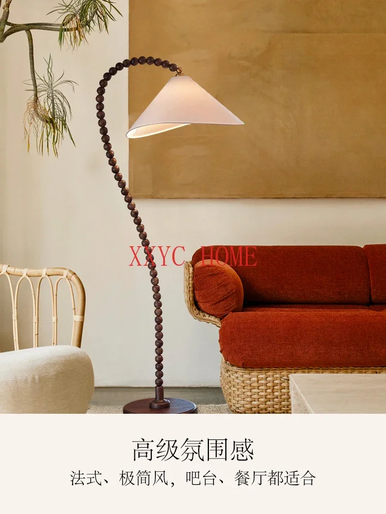 Floor Lamp Chinese Solid Wood Floor Lamp Study Retro Style B & B Night Fish Luring Lamp Decoration Ambience Light