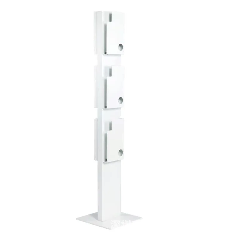 Steel newspaper rack Floor-to-ceiling bookshelf Partition Creative rotating magazine rack Fashion wall shelf Simple book rack