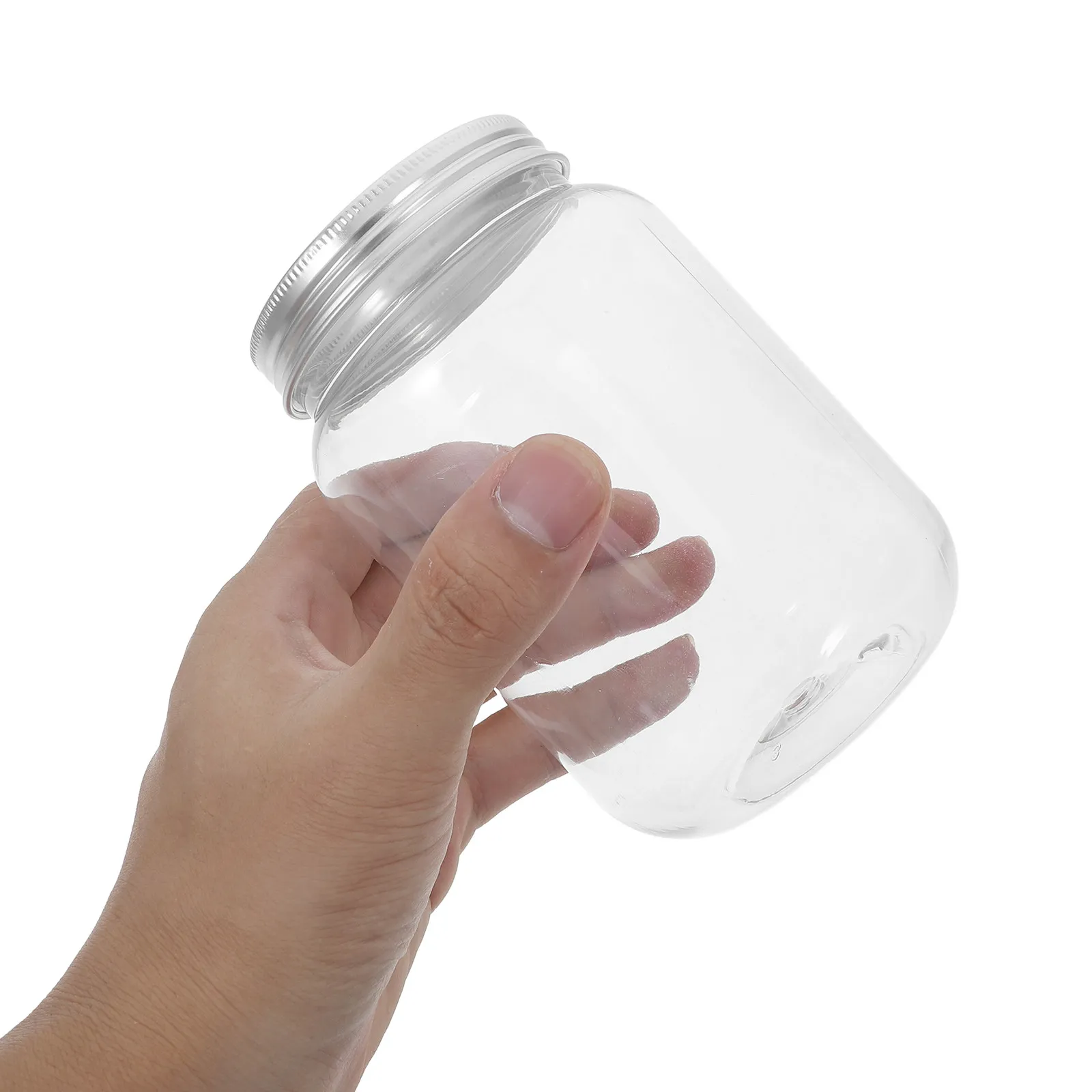 4Pcs Clear Plastic Jars with Airtight Lids for Kitchen Storage Dry Food Snacks Candies Spices Overnight Oats Pasta Sourdough - view 6