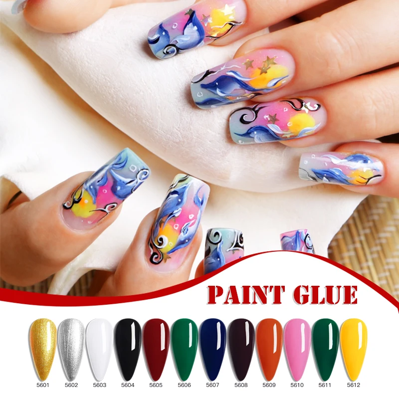 1 Pcs/Jar Painting Gel Polish Pure Color Soak Off UV & LED Nails Art Polish Decoration Color Painted Gel for Nail Salons Painted