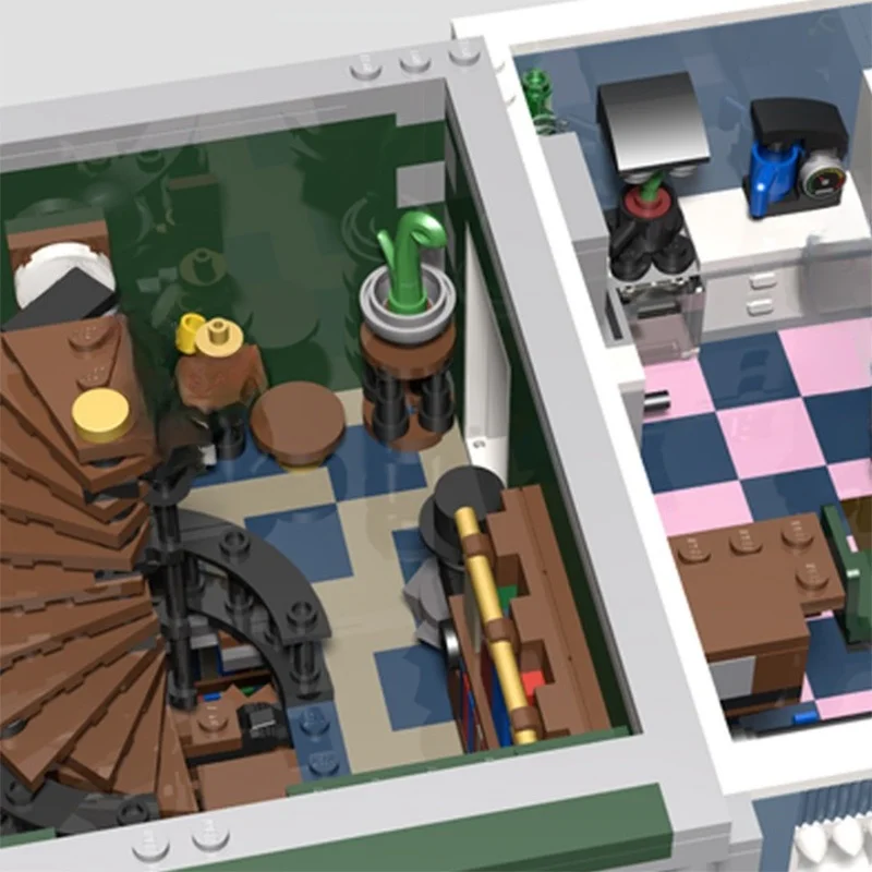 3802 قطعة MOC مكتبة كافيه وحدات نموذج اللبنات البناء تجميع DIY بها بنفسك هدايا عيد الميلاد فكرة إبداعية اللعب عيد ميلاد #3