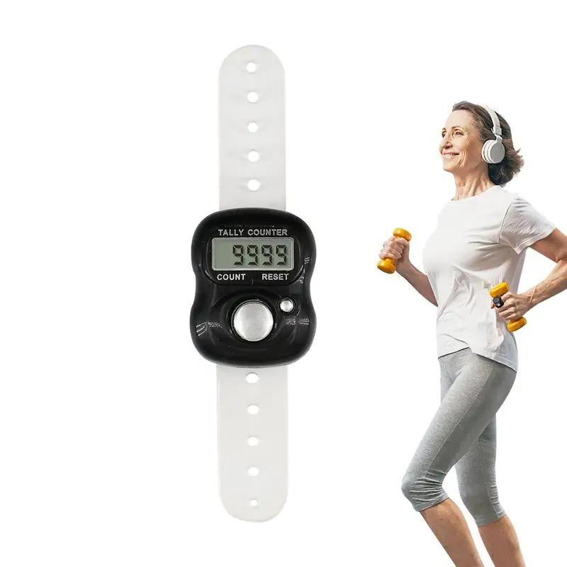 Electronic Finger Counter Ring Mini Digital Tally Counter Clicker LCD Stitch Marker Counter for Handheld Knitting Row Golf Lap