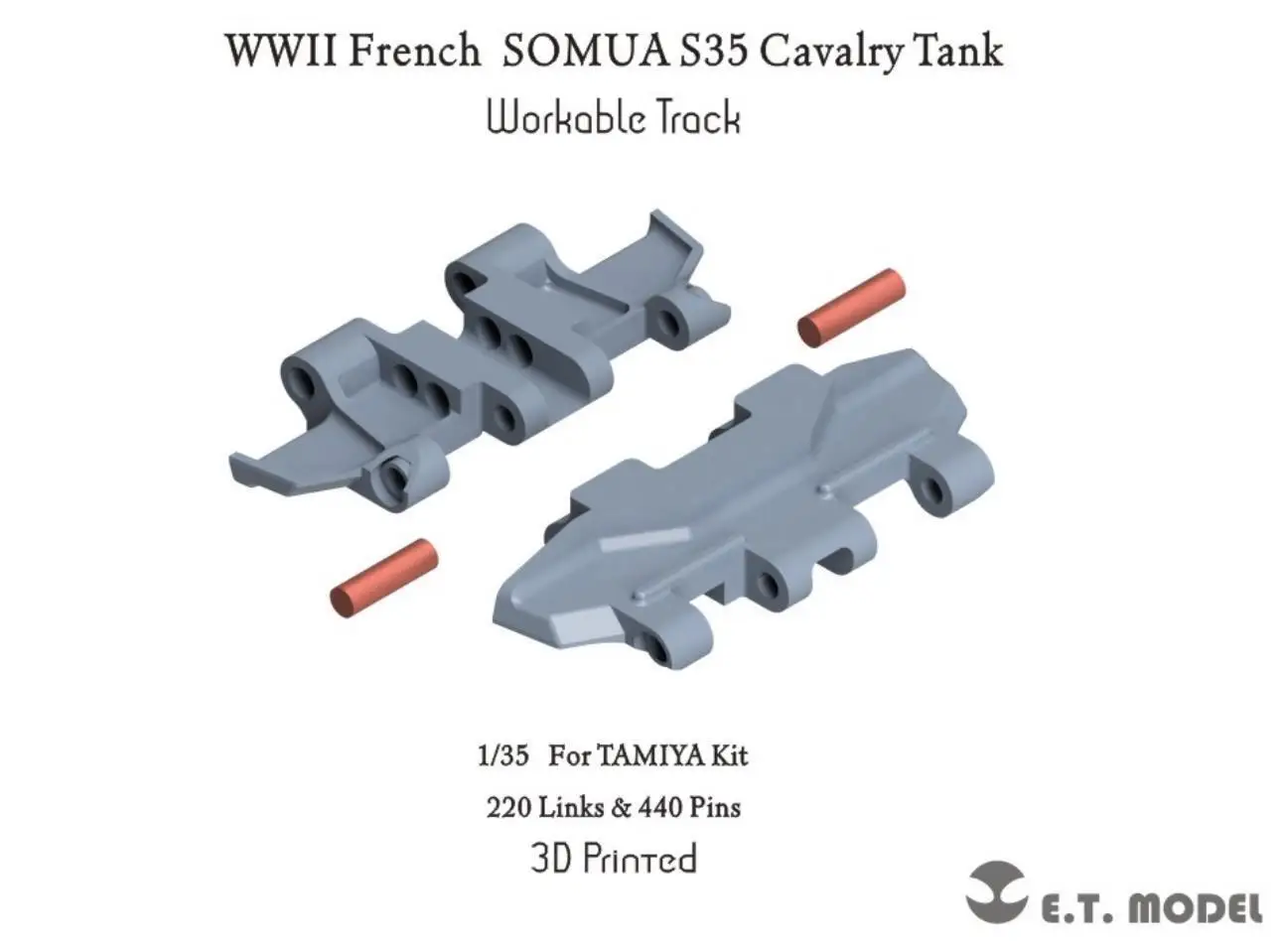 ET MODELP35-032 1/35 WWII French SOMUA S35 Cavalry Tank Workable Track