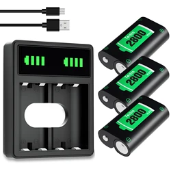 2800mAh Gamepad Xbox One Rechargeable Battery/LED Charger for Xbox Series X|S,Xbox One S,Xbox One X, Xbox One Elite Controller