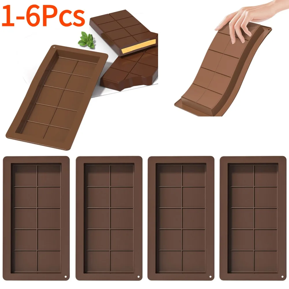 Moldes rectangulares de silicona para barras de Chocolate, molde de fusión de cera de fácil liberación, duradero, regalo hecho a mano