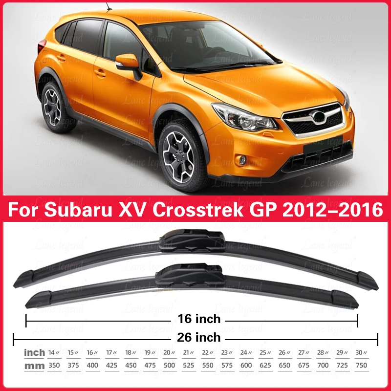 

3Pcs Front Rear Wiper Blades Set For Subaru XV Crosstrek GP 2012 - 2016 Windshield Windscreen Window Brush 26"+16"+12"